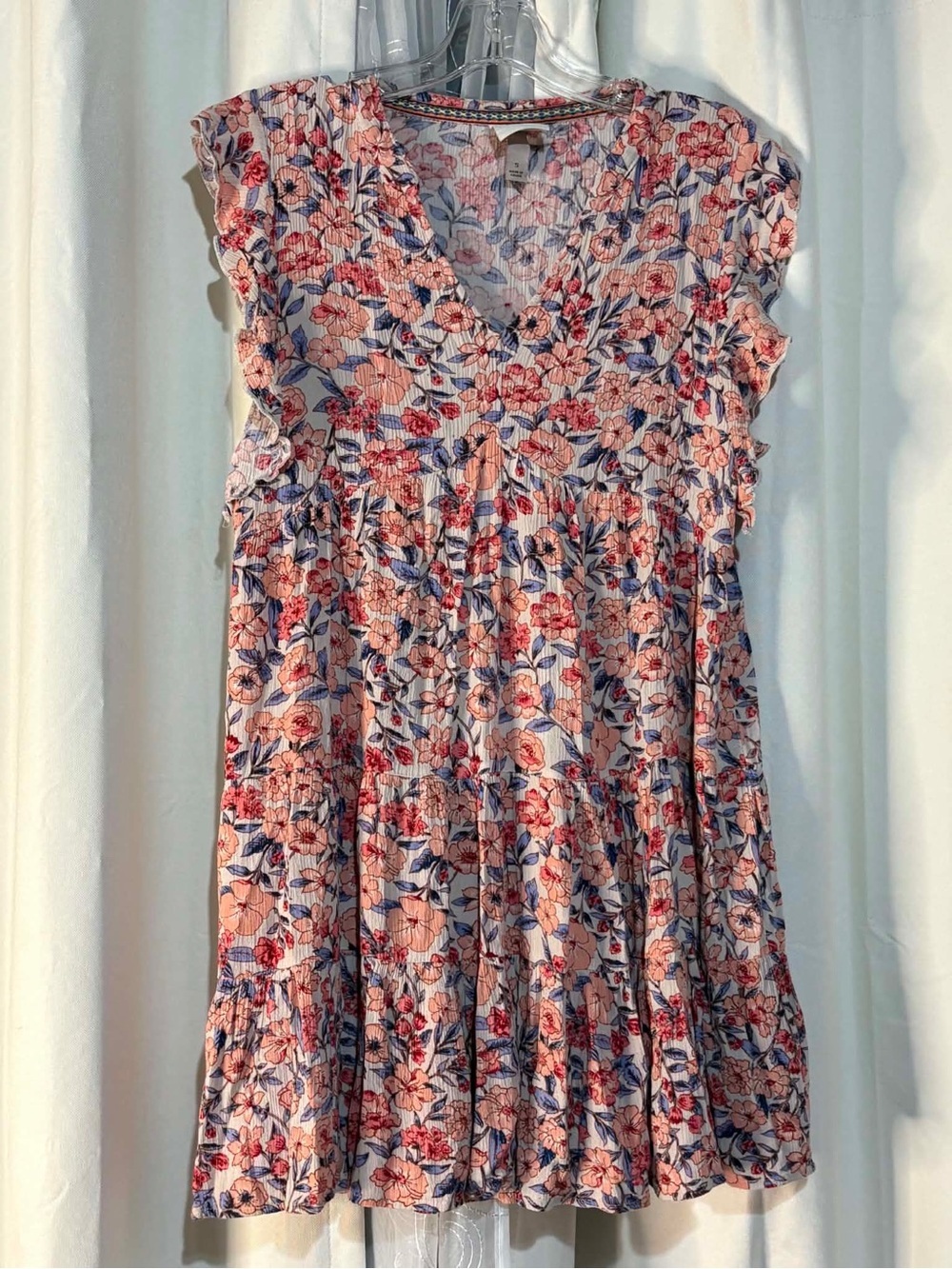 Knox Rose Peach & Navy Floral Boho dress